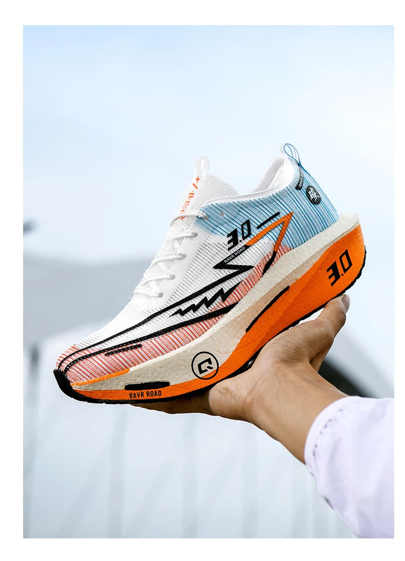 Couple Breathable Mesh Carbon Board Shoes, Student Sports Exam Shoes, Chunta Ultra Light Rebound Marathon Running Shoes