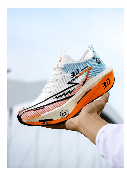 Couple Breathable Mesh Carbon Board Shoes, Student Sports Exam Shoes, Chunta Ultra Light Rebound Marathon Running Shoes