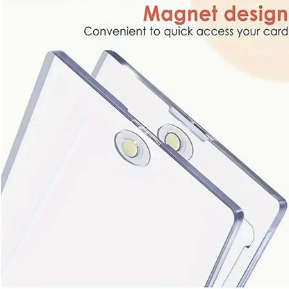 1-10Pcs Clear Card Holder Magnetic Holder Trading Cards Protectors Hard Plastic Sleeves Display Baseball Sports Standard Card