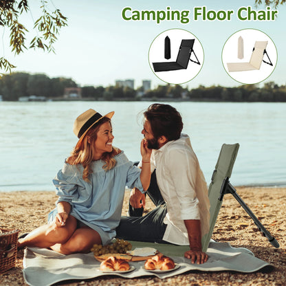 Outdoor Camping Folding Chair Portable Foldable Camping Chair Lazy Chair Backrest Cushion For Fishing Barbecues Beach Picnic