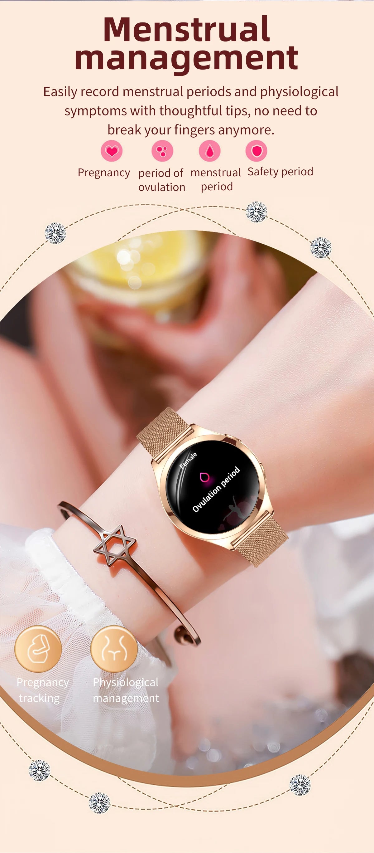 LIGE Luxury Smart Watch For Woman 1.27" Bluetooth Call Custom Dial Women's Bracelet Sports Health Monitor Smartwatch Ladies Gift