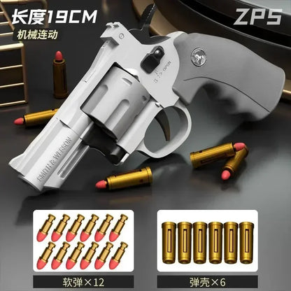 Continuous Firing ZP5 357 Revolver Launcher Pistol Soft Dart Bullet Toy Gun CS Outdoor Game Weapon for Kids Adult