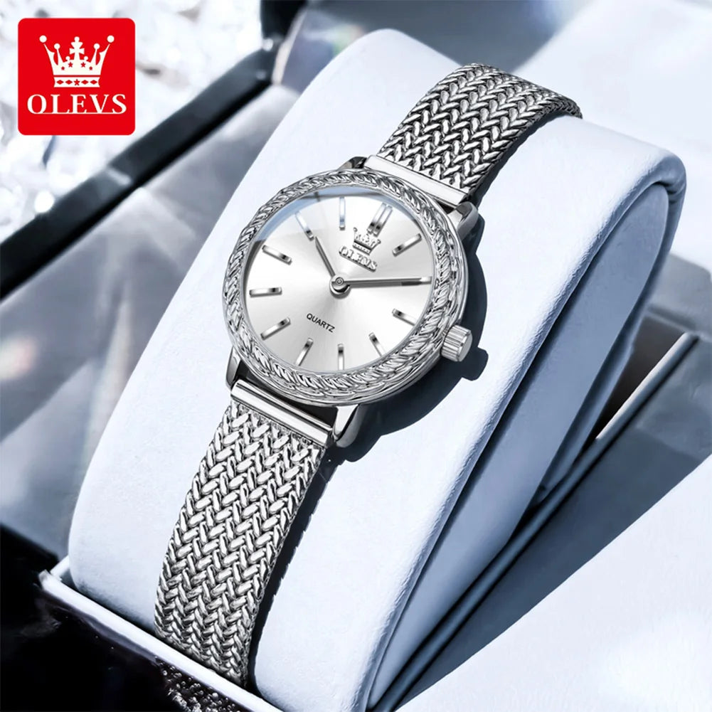 OLEVS 5643 Watches for Women Top Brand Ladies Dress Quartz Watch Steel Mesh Strap Waterproof Fashion Original Women's Wristwatch