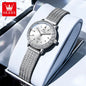 OLEVS 5643 Watches for Women Top Brand Ladies Dress Quartz Watch Steel Mesh Strap Waterproof Fashion Original Women's Wristwatch