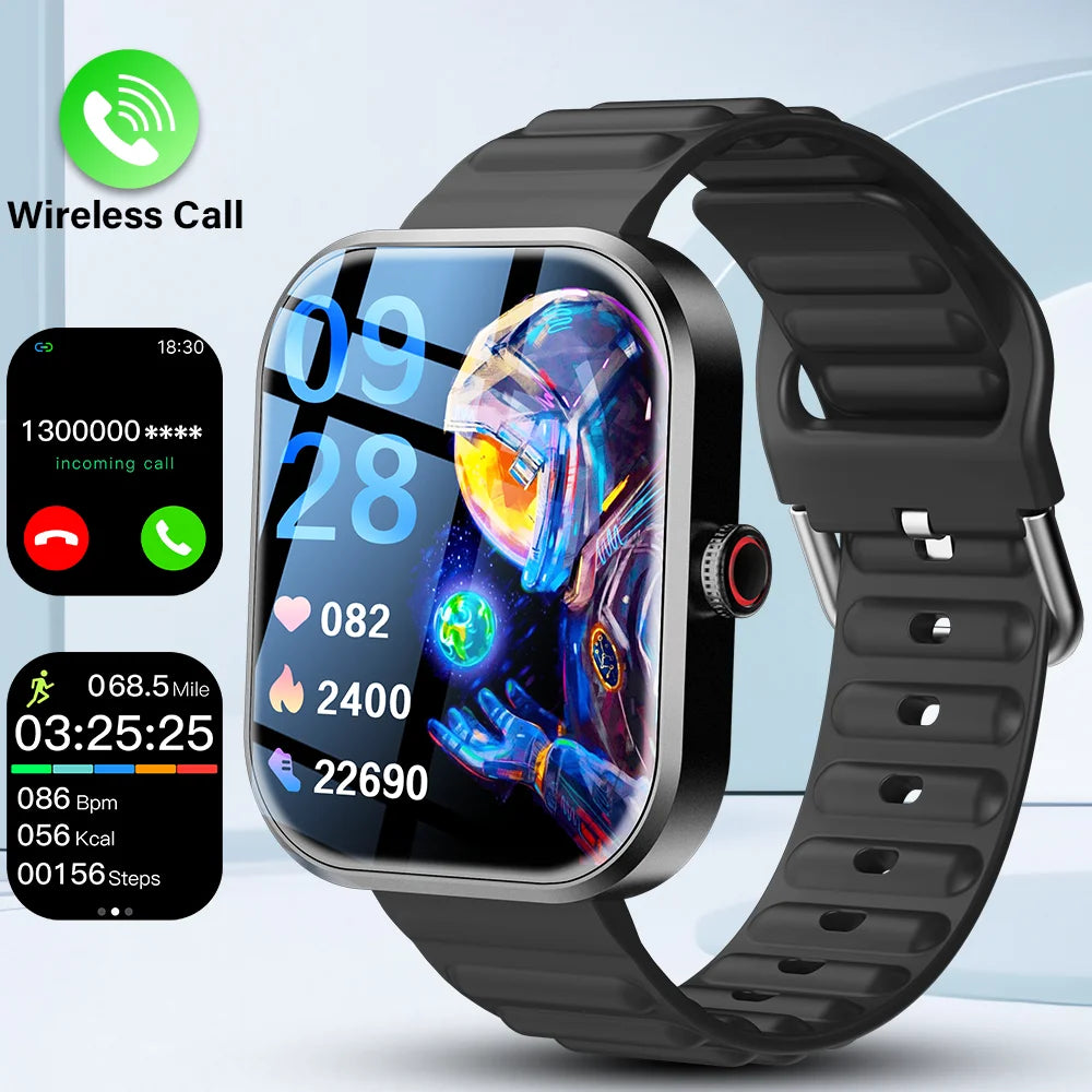 LAXASFIT 2026 Smart Watch Men's Full Touchscreen Bluetooth Call Sports Fitness Tracking Smart Wristwatch Women's Watch