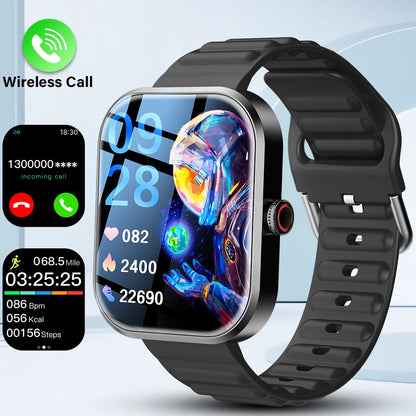 LAXASFIT 2026 Smart Watch Men's Full Touchscreen Bluetooth Call Sports Fitness Tracking Smart Wristwatch Women's Watch