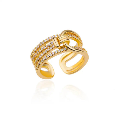 Blue Zircon Crown Rings For Women Stainless Steel Gold Color Adjustable Crown Ring 2026 Trend Design Female Wedding Jewerly Gift
