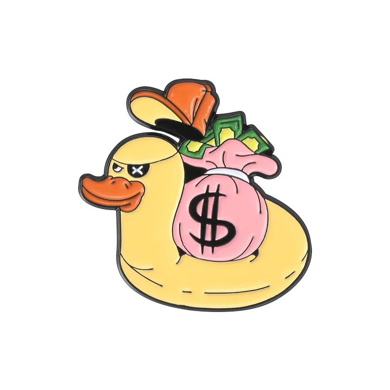 Creative US Dollar Money Enamel Pins Collection Cartoon Banknote Get Rich Brooch Backpack Lapel Metal Badge Fun Jewelry for Gift