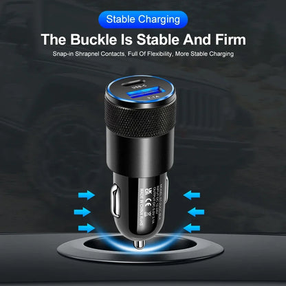66W Car USB Adapter Fast Super Car Charger Cigarette Lighter PD USB Car Charger Auto Parts Accessories For iPhone Xiaomi Samsung