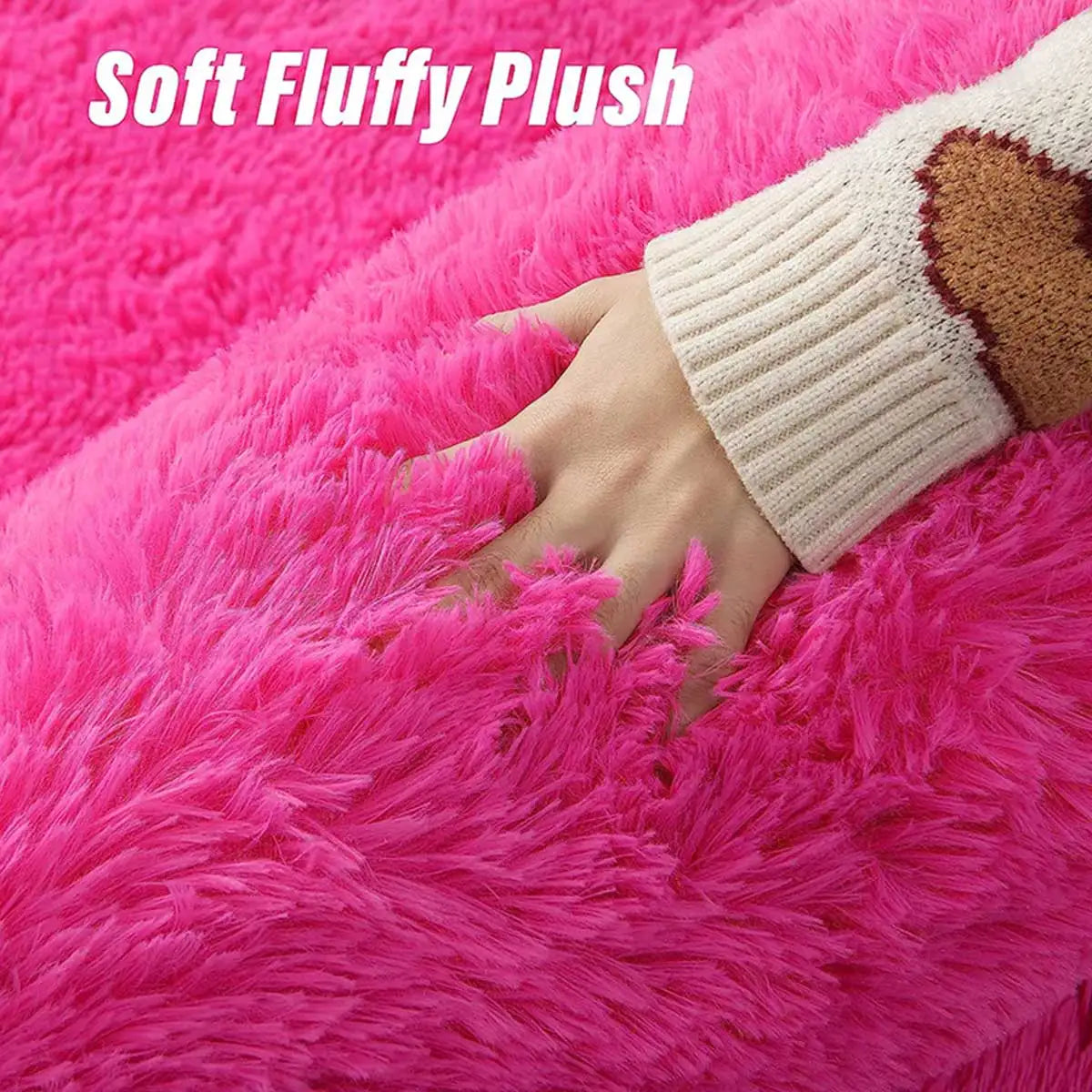 Pink Bedroom Carpet For Children's Room Cute Girls Floor Soft Mat Living Room Decoration White Fluffy Large Kids Bedside Rugs