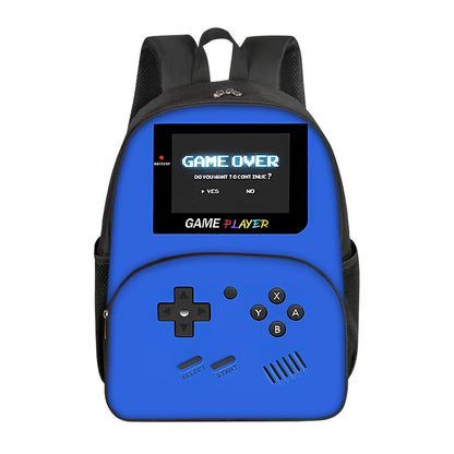 Casual Commute Games Console Circular Front Pocket Backpack For Boys/Girls Best Gifts 2D Flat Cartoon School Bag For Children