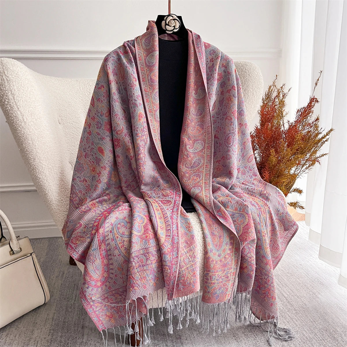 Luxury Winter Scarf Women Cashmere Warm Pashmina Brand Foulard Female Shawls Wraps Thick Soft Bufanda Poncho Scarves Stole 2025
