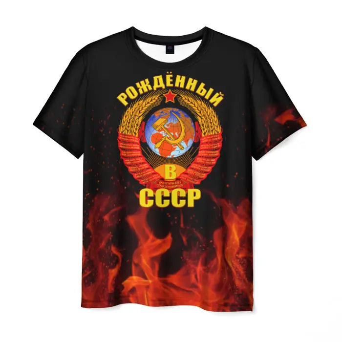 Retro Soviet CCCP 3D Print Sport Moisture-wicking Breathable Men T-shirt Harajuku Street Casual Trend Daily Comfort Short-sleeve