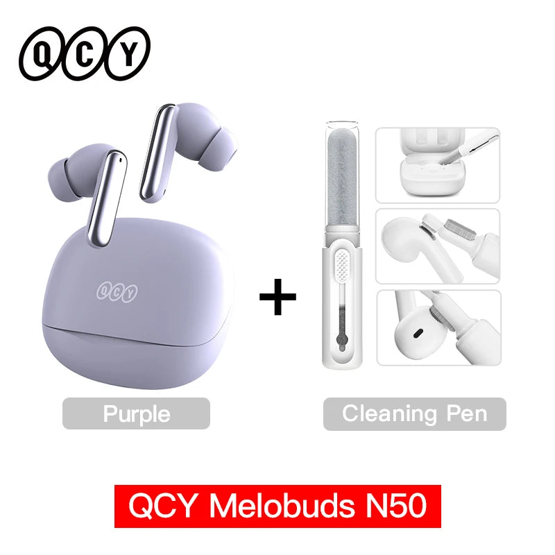 QCY Melobuds N50 ANC Bluetooth 5.4 Słuchawki Bezprzewodowe z Aktywną Redukcją Szumów 6 Mikrofonów Czyste Połączenia Wielopunktowe