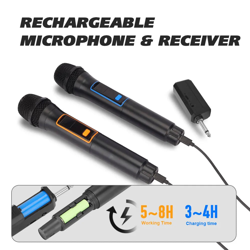 LMBGM W6 2.4G Wireless Charging Handheld Microphone System with High Cost Performance for Church,Wedding, Karaoke, Outdoor Use