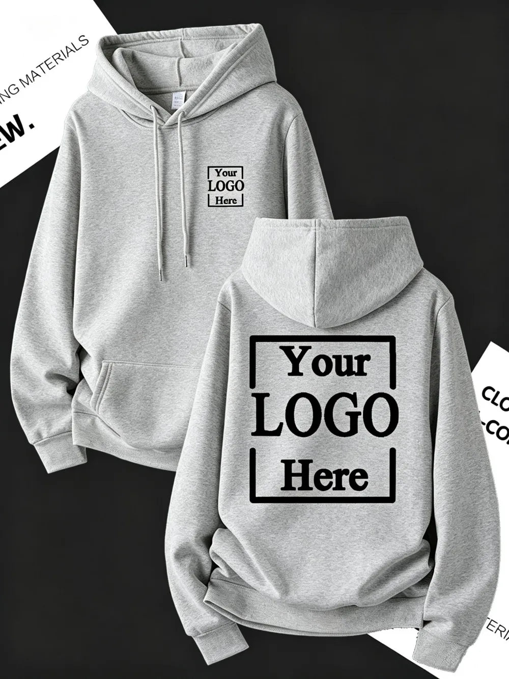Customize Womens Hoodies Street Oversized Pocket Sweatshirts Hip Hop Unisex Tops DIY Your Logo/Graphic Pullovers Woman Clothes