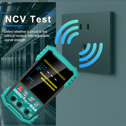 WIELOFUNKCYJNY TESTER KABLI SIECIOWYCH 3,2 CALA Pomiar długości kabla 400M Mapowanie kabli LAN Test PoE Multimetr NCV 2 w 1