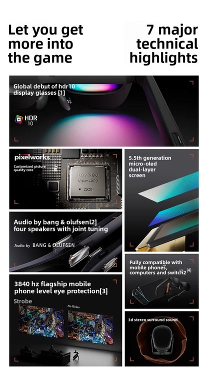 Okulary AR Rayneo Air 4 Pro Smart 3G sterowane głosem, wodoodporność IPX-5, nagrywanie wideo 4K, montowane na głowie, zgodność z protokołem DP