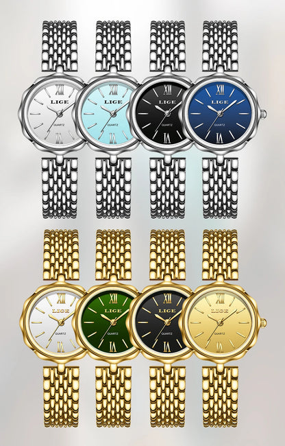 LIGE Quartz Women Watches Fashion Elegant Bracelet Watch For Women Luxury Creative Steel Waterproof Watch Femme Relogio Feminino