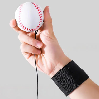 Wrist Return Ball Rubber Sport Ball with Strap and String Rebound Bouncy Balls Toy for Teens Adults Wrist Exercise or Play