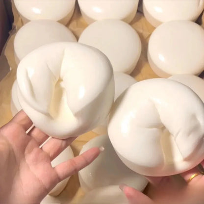 Round Bread Chunks Yogurt Cake Bread Squeeze Toy Soft Stress Relief Slow Rising Sensory Fidget Toys for Adults Relaxing Gifts