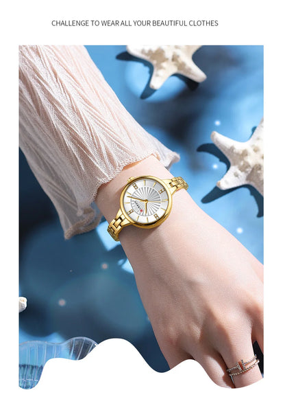 CURREN 9097 Elegant Women's Quartz Watch Luxury Stainless Steel Strap Women's Watch часы женские наручные
