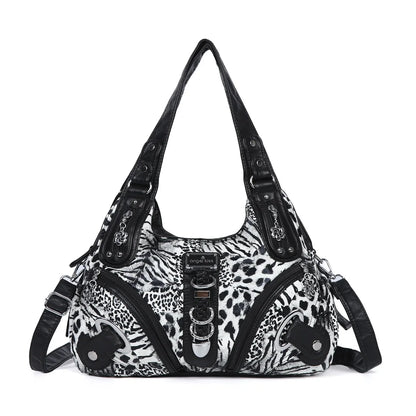 Versatile Women Handbags Leopard Shoulder Bag Top-handle Bag Fashion Satchel Dumpling Pack Shoulder Bag Large Tote Bag Purse