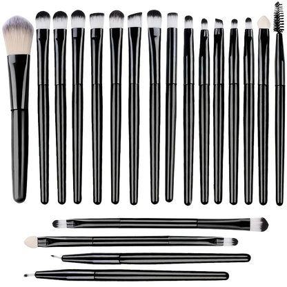 20Pcs Makeup Brush Set Eyeshadow Eyeliner Brushes Foundation Concealers Powder Blush Blending Beauty Tool with Makeup Sponge Kit