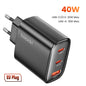 Toocki 40W GaN USB Charger Type C QC 4.0 Quick Charge Dual Type C Fast Phone Charger For iPhone 15 14 13 12 Pro Max Samsung S23