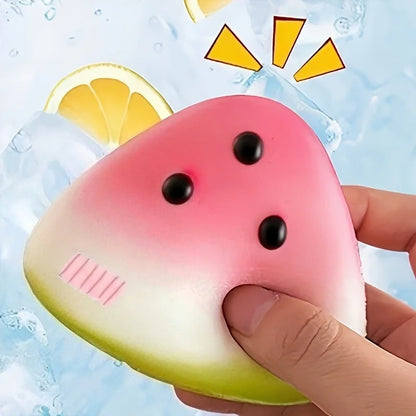 Pink Green Watermelon Squishy Squeeze Fidget Toy Super Soft Playful Texture Stress Anxiety Relief Sensory Toy Birthday Gift