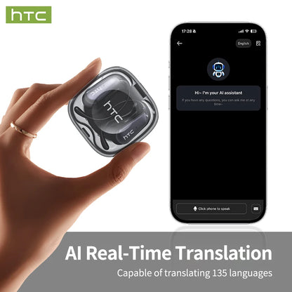 HTC Wireless Bluetooth Headset AI translation portable low latency USB-C clear sound comfortable fit anti-loss for music sports