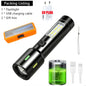 LED+COB Portable Flashlight Zoomable Small Torch USB Rechargeable Outdoor Camping Fishing Long Range Camping Emergency Lantern