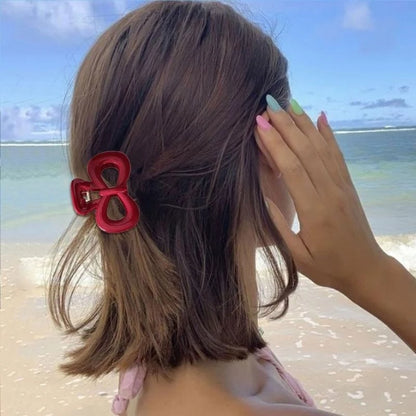 2Pcs/set Vintage Blue Polka Dot Red Bow Hair Clip Shark Claw Clamp Hairpin Barrette Korean Hair Headwear Accessory 2030