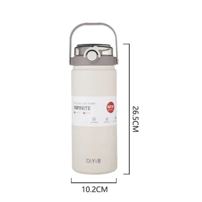 New Large Capacity Thermo Bottle with Straw Stainless Steel Thermal Water Bottle Keep Cold and Hot Thermos Cup Vacuum Flask