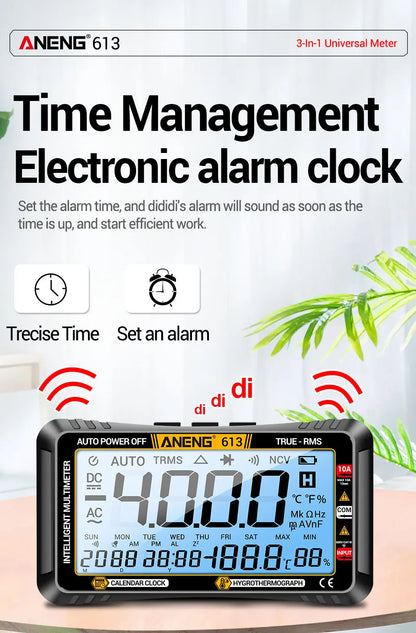 Smart Multimeter Detector 4000 Count Digital  AC/DC Curent Voltage Resistor Measurement  3 in 1 Professional Test Tool ANENG 613