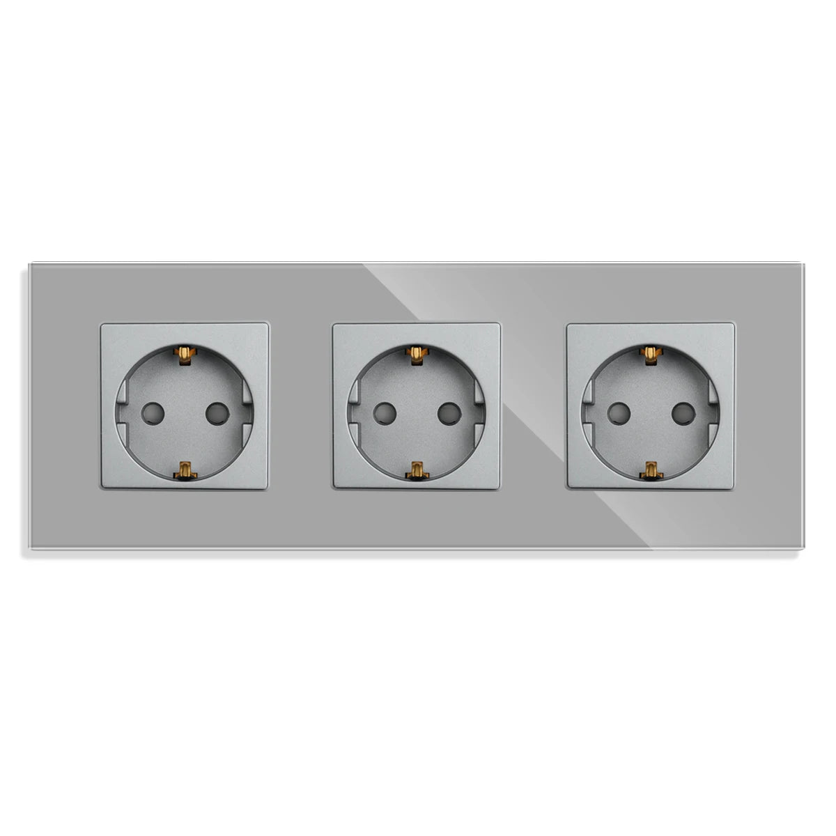 Bingoelec Grey Smart Light Switch and WiFi Wall Socket with Crystal Glass Panel Switches with Sockets Home Improvement