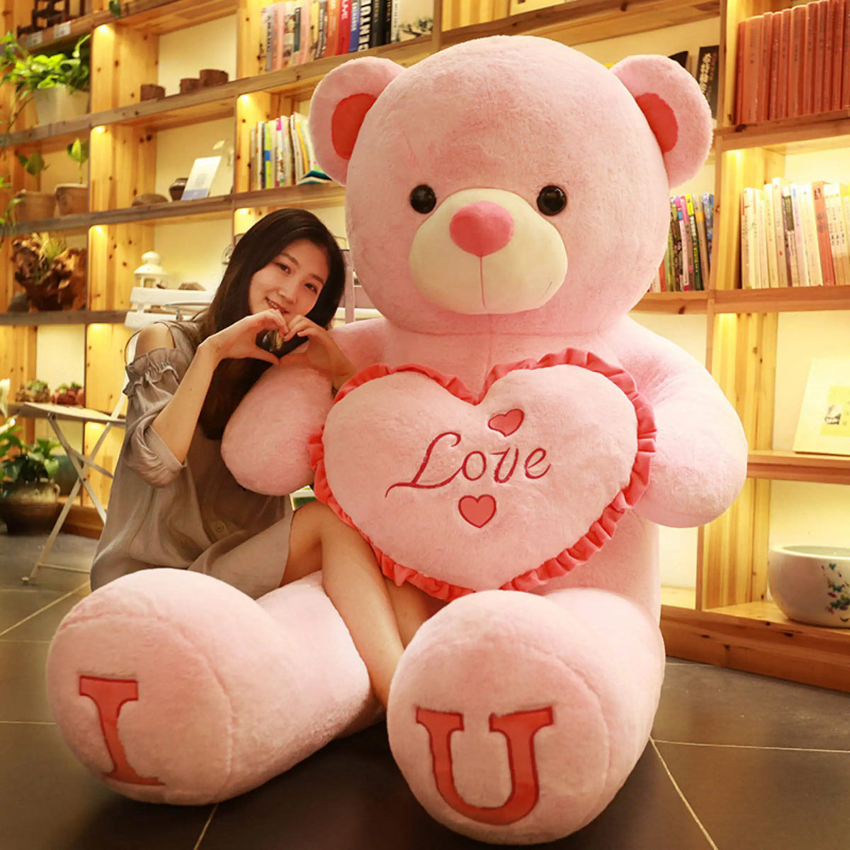 80/100cm Big LOVE Bear Plush Toy Lovely Huge Stuffed Soft Bear Doll Lover Bear Kid Toy Girlfriend Valentine's Day Birthday Gifts