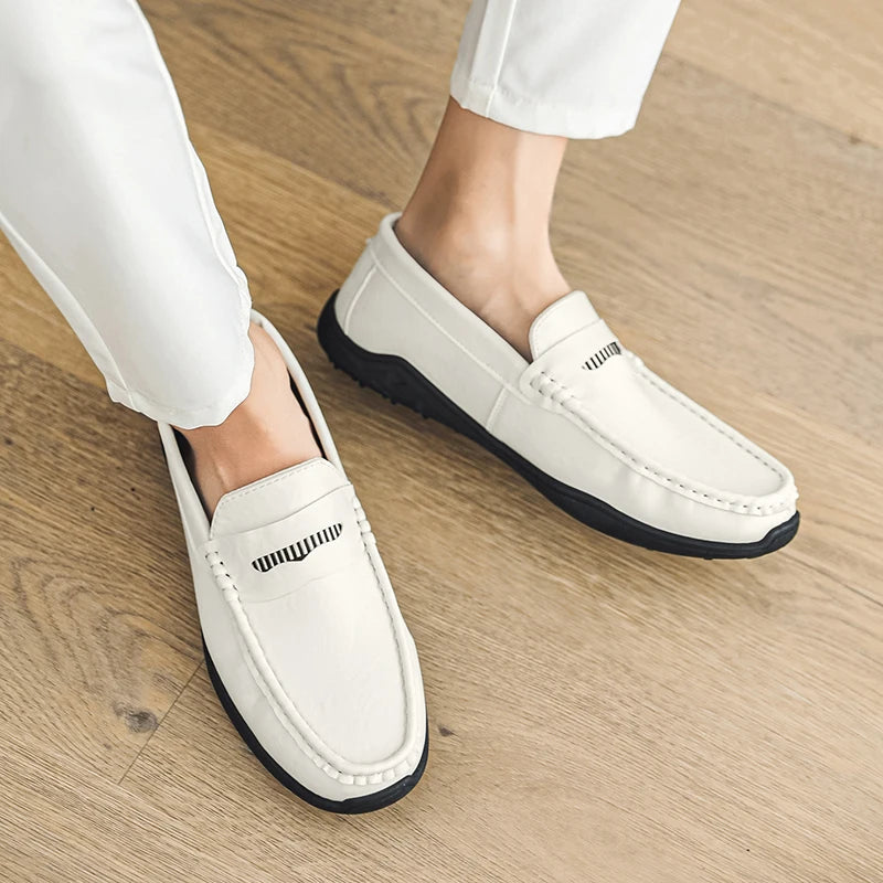 Men's Drving Shoes Soft Comfortable Slip on Office Man Formal Shoes Leather Shoes Wedding Party Casual Shoe Breath Lazy Loafers