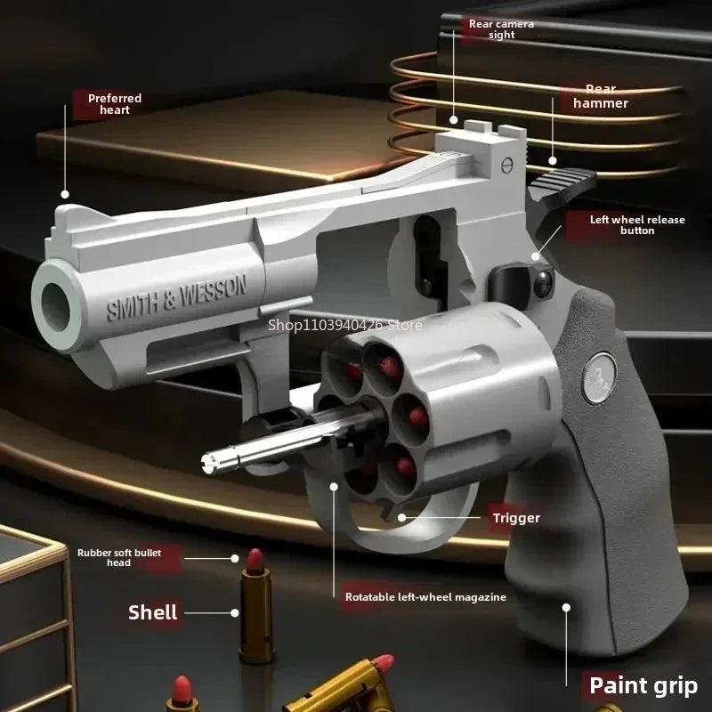 Revolver ZP5 357 Toy Gun Continuous Firing Launcher Pistol Soft Dart Bullet CS Outdoor Battle Game for Teenagers Adult Play
