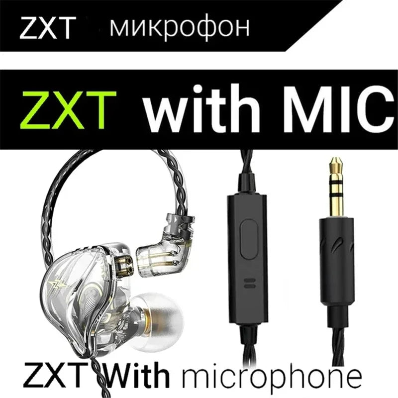 QKZ CK5 FiLe Wired Earphone Professional Gaming And Sports Noise Cancelling Headphones with Microphone HiFi Music Earphone