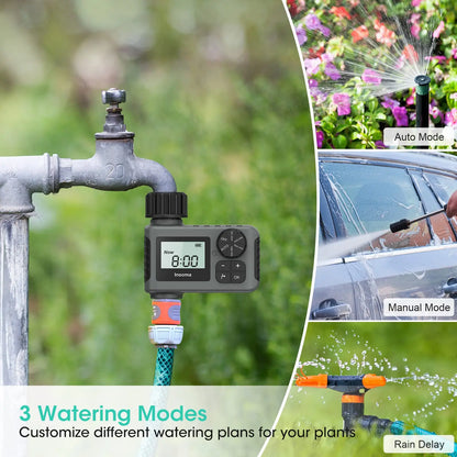 INSOMA Automatic Water Timer Intelligent Irrigation Watering System LCD Display IPX5 Sprinkler Timer Garden Programmer Equipment