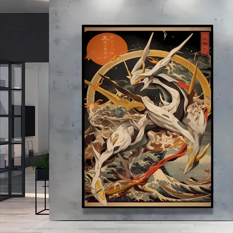 High Quality Pokemon Arcanine Pikachu Wall Painting with Unique Designs and Gorgeous Colors Adding A Touch of Brightness To Wall