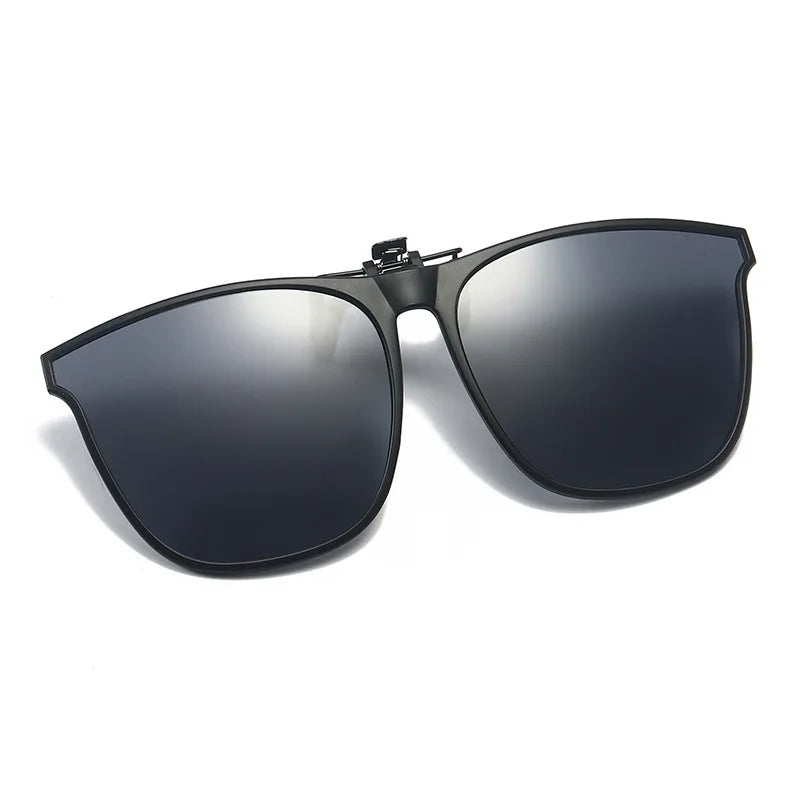 Polarized Clip On Sunglasses Men Car Driver Goggles Night Vision Glasses Anti Glare Vintage Square Glasses