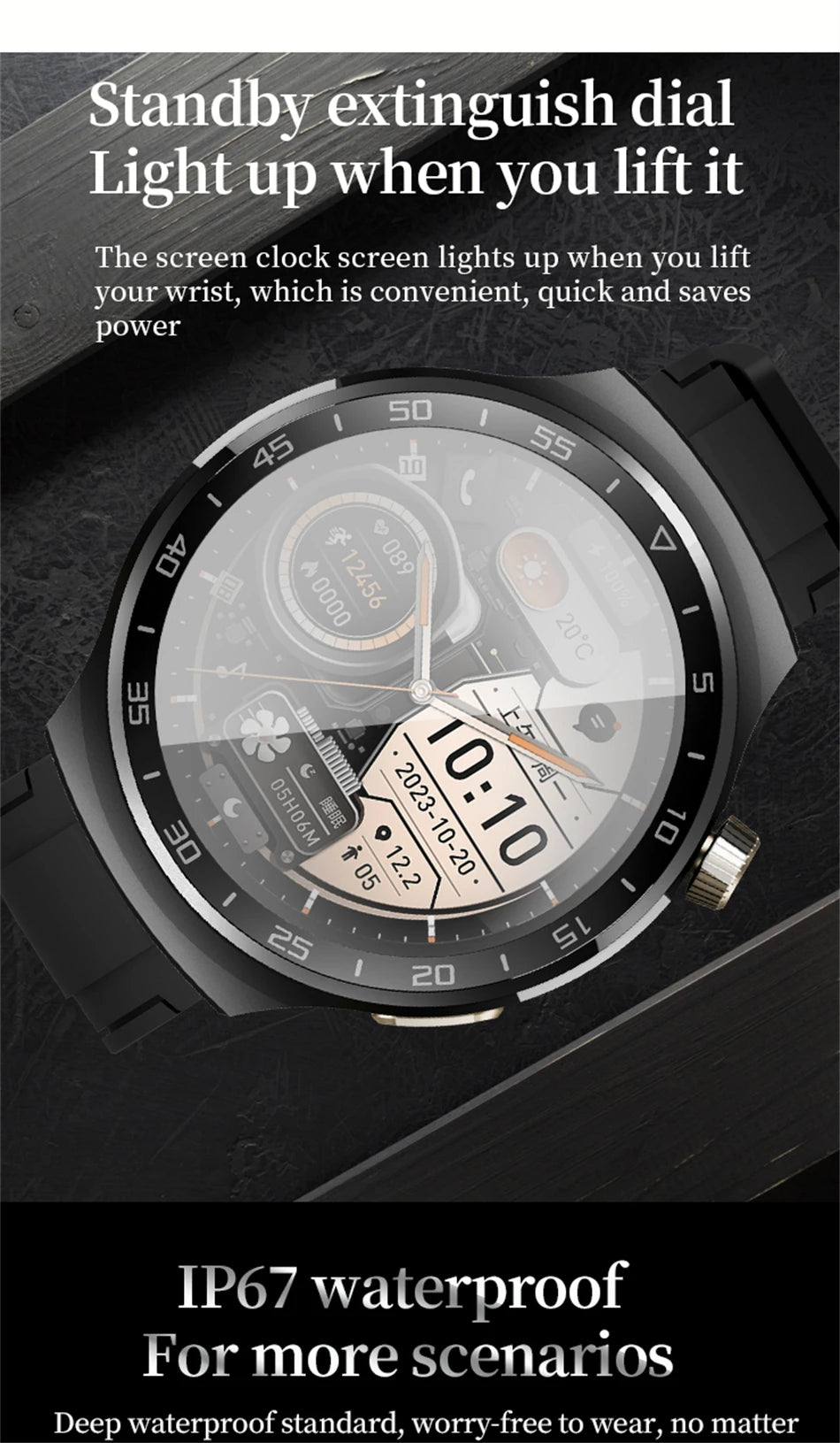 Watch 5 Pro for for Men Smart Watch Bluetooth Call Sports Fitness Men's Wristwatch Heart Rate Monitor Waterproof Smartwatch Hw12