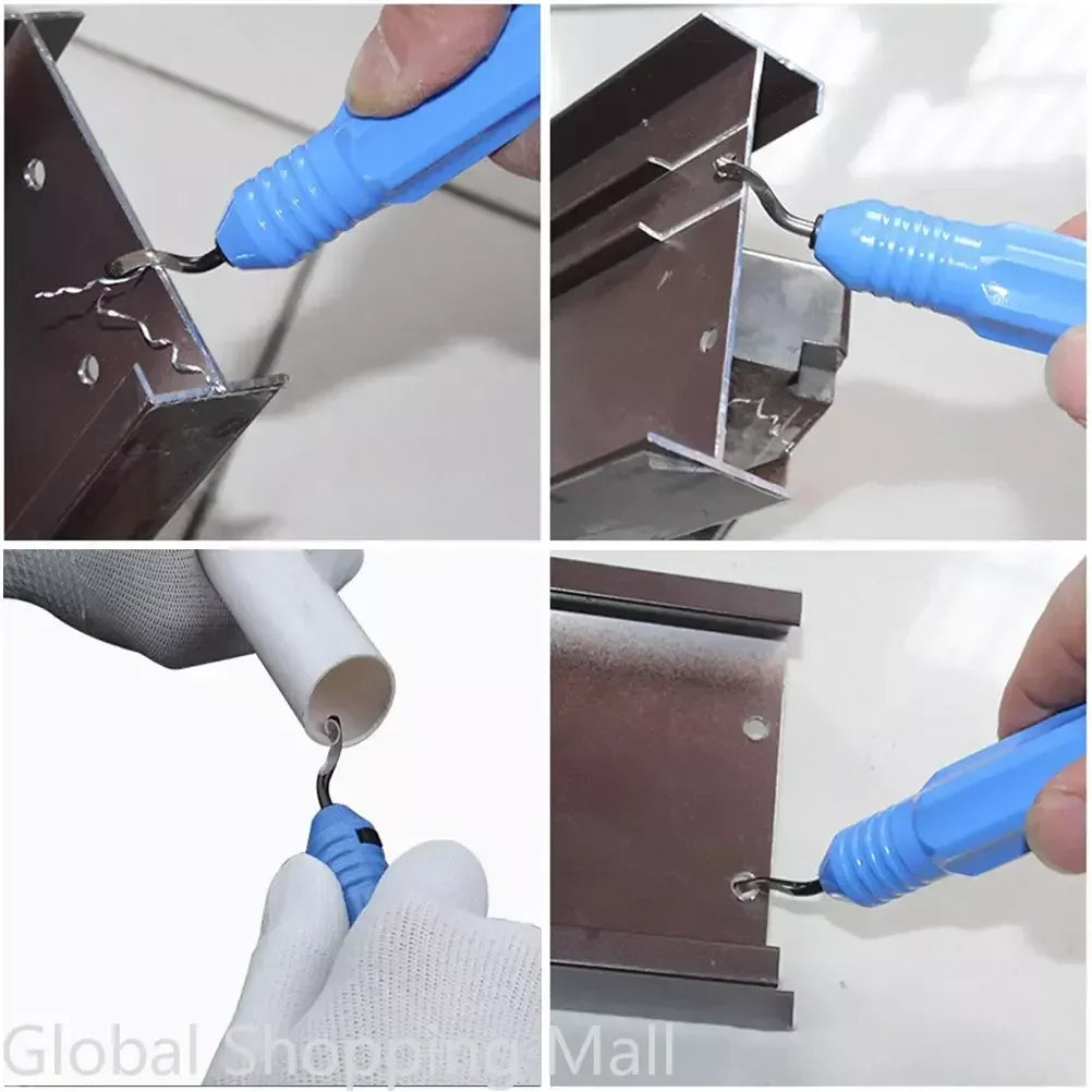 Metal Deburring Tool Kit Burr Remover Hand Tool Anti-Slip Handle with 10pcs Sharp Deburring Blades for Copper Wood Plastic