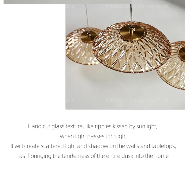 Modern Restaurant Pendant Lamp for Villa Dining Table Bar Kitchen Island Hanging Light for LED Glass Dining Room Chandelier