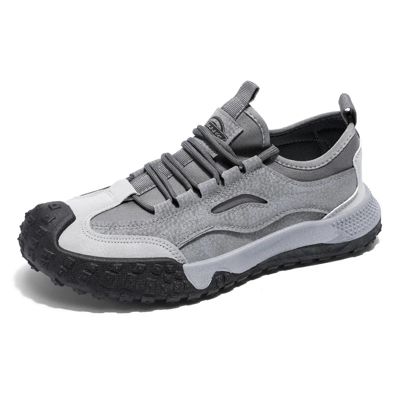 Men's Beige Breathable Sports Board Shoes Autumn 2026 Fashionable Versatile Thick Sole Canvas Lace-Up Casual Running Shoes