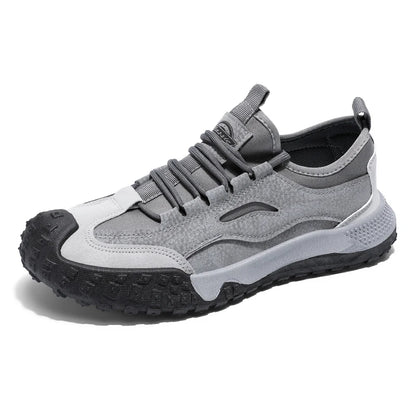 Men's Beige Breathable Sports Board Shoes Autumn 2026 Fashionable Versatile Thick Sole Canvas Lace-Up Casual Running Shoes