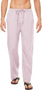Men's Casual Linen Cotton Yoga Pants Breathable Loose Sweatpants Beach Trousers Lounge Pants Elastic Waist Fitness Pants