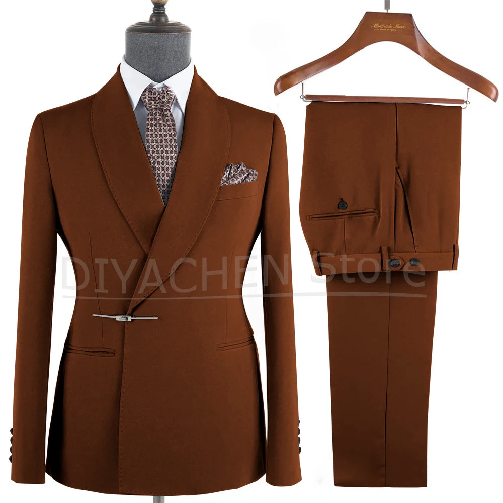 Elegant 2-Piece Men's Suit Slim Fit  Blazer And Pants Set for Wedding Groom Tuxedo Business Party